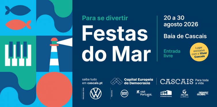 Banner oficial das Festas do Mar 2026, em Cascais.
