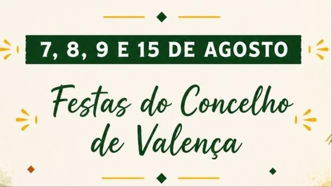 Cartaz das Festas do Concelho de Valença em honra de Nossa Senhora do Faro.
